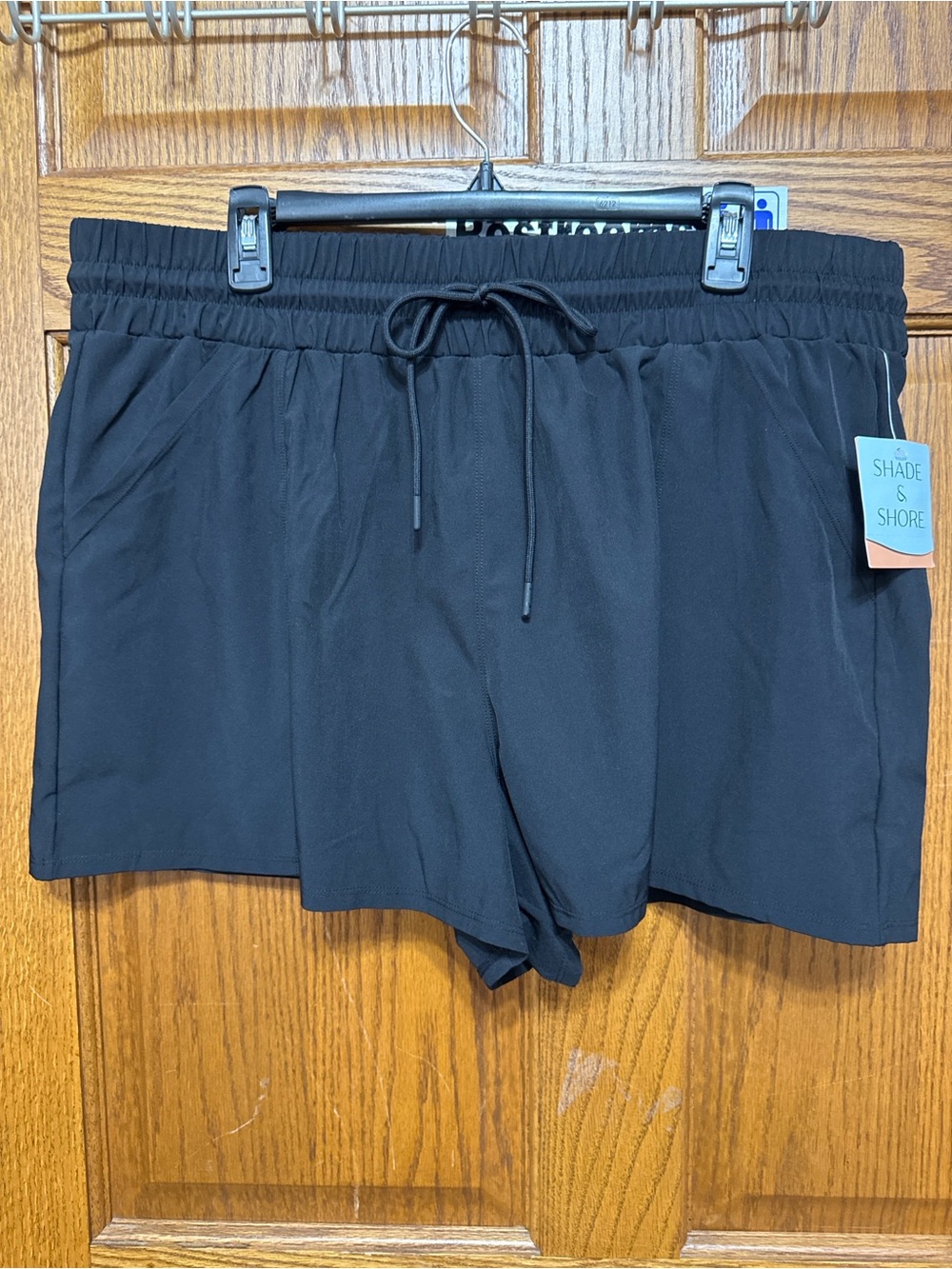 Shade & Shore Black Women's XL 16 Drawstring Lounge Shorts